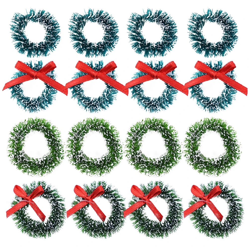 

16pcs Pine Needle Ring Material Christmas Wreath Lightweight Xmas Hanging Ornament Party Wedding Decor