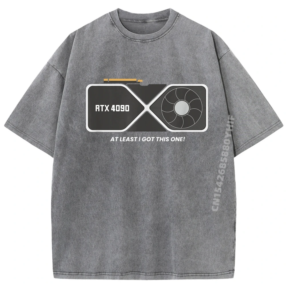 Gpu Hardware Computer Card Founder Hiphop Streetwear T Shirt Man Retro Washed Shirt Mens Clothes Printed Tops