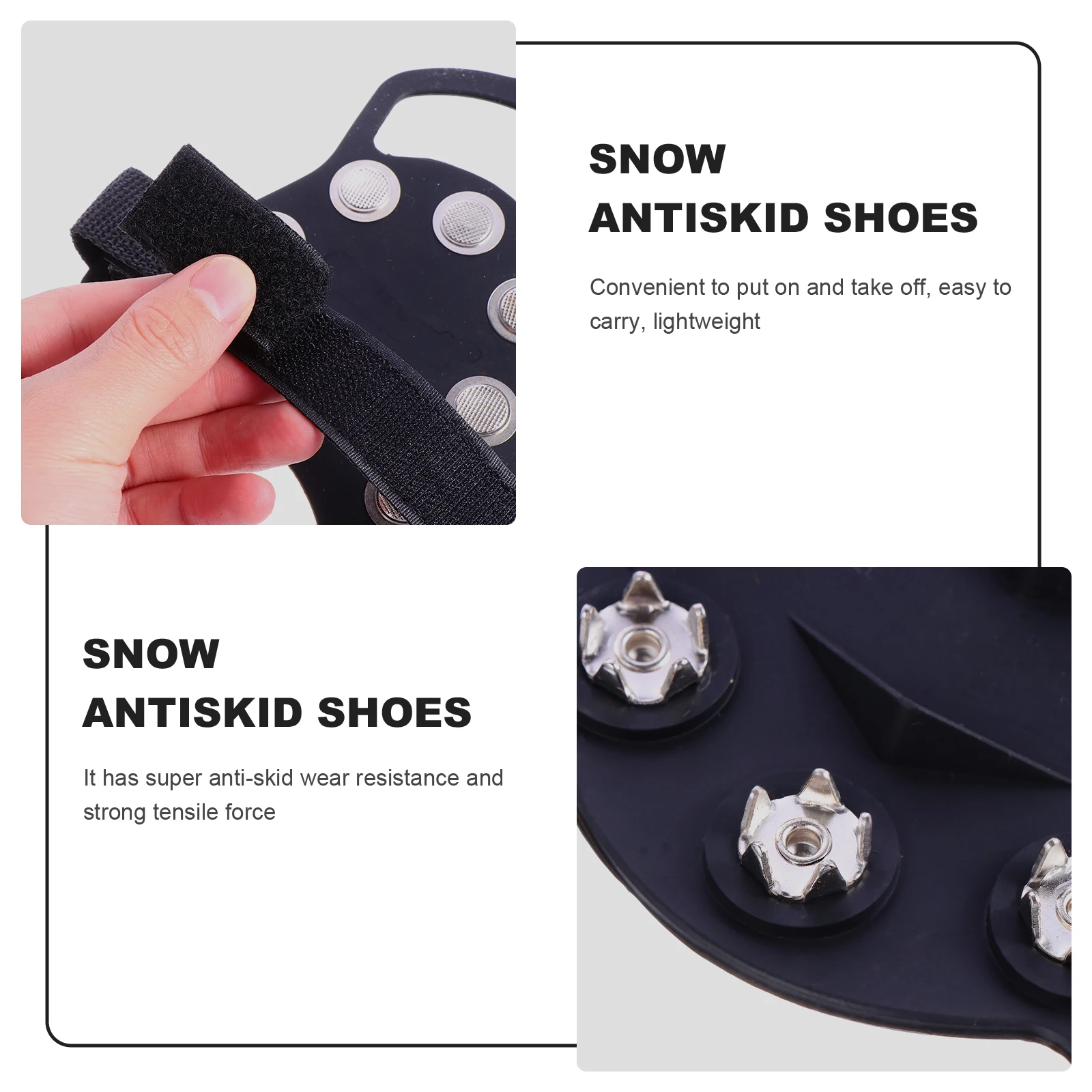 

2Pcs AntiSlip Ice Cleats Lightweight Durable silicaGel Metal NonSlip Gripper for Boots Sports Shoes Winter Climbing Accessories