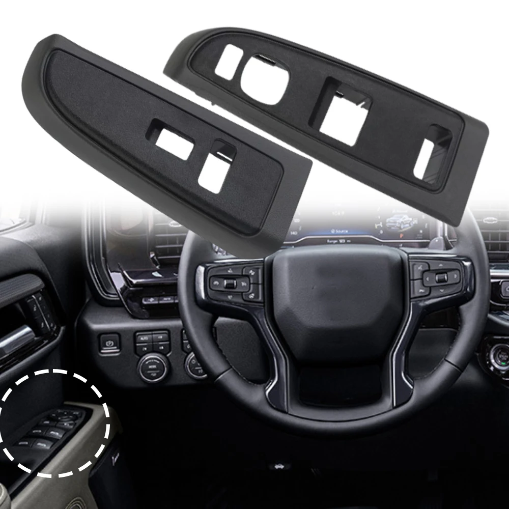 

2pcs Car Power Window Switch Cover Bezel Front Left Right for Chevrolet Silverado GMC Sierra 1500 2500 3500 2004-2007 LHD