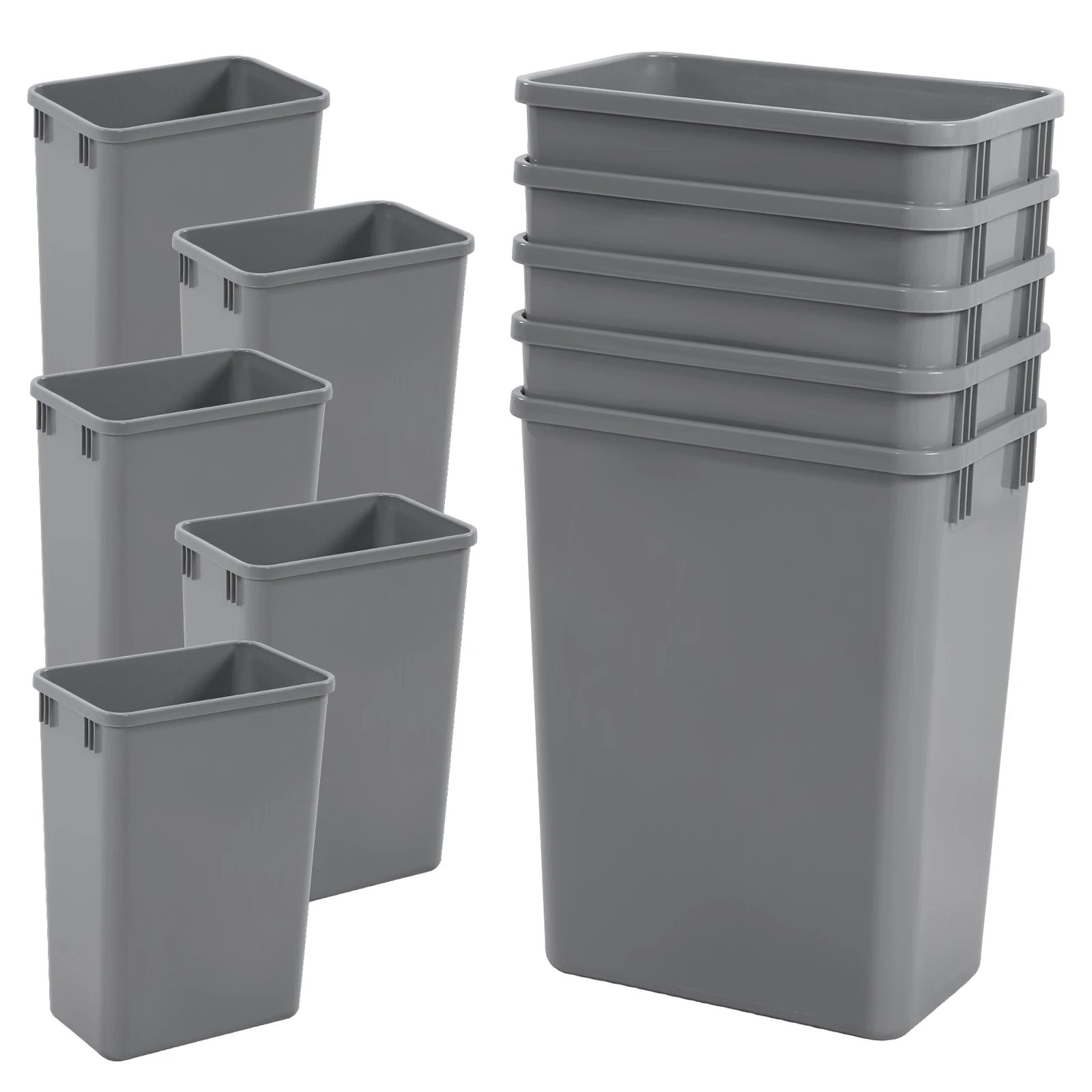 

Набор из 10 мусорных баков объемом 35 квартов, высокой вместимости, легко моющиеся, для хранения отходов в ванной, прачечной, гостиной, домашнем офисе