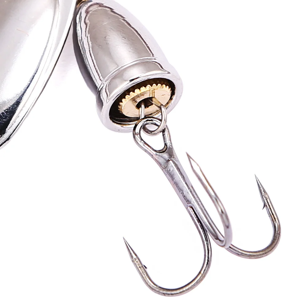 B & U سبينر الطعم الصيد إغراء ملعقة 1 قطعة المياه العذبة المياه المالحة إغراء اكسسوارات خطاف ثلاثي المعادن الصلب إغراء Wobblers معالجة