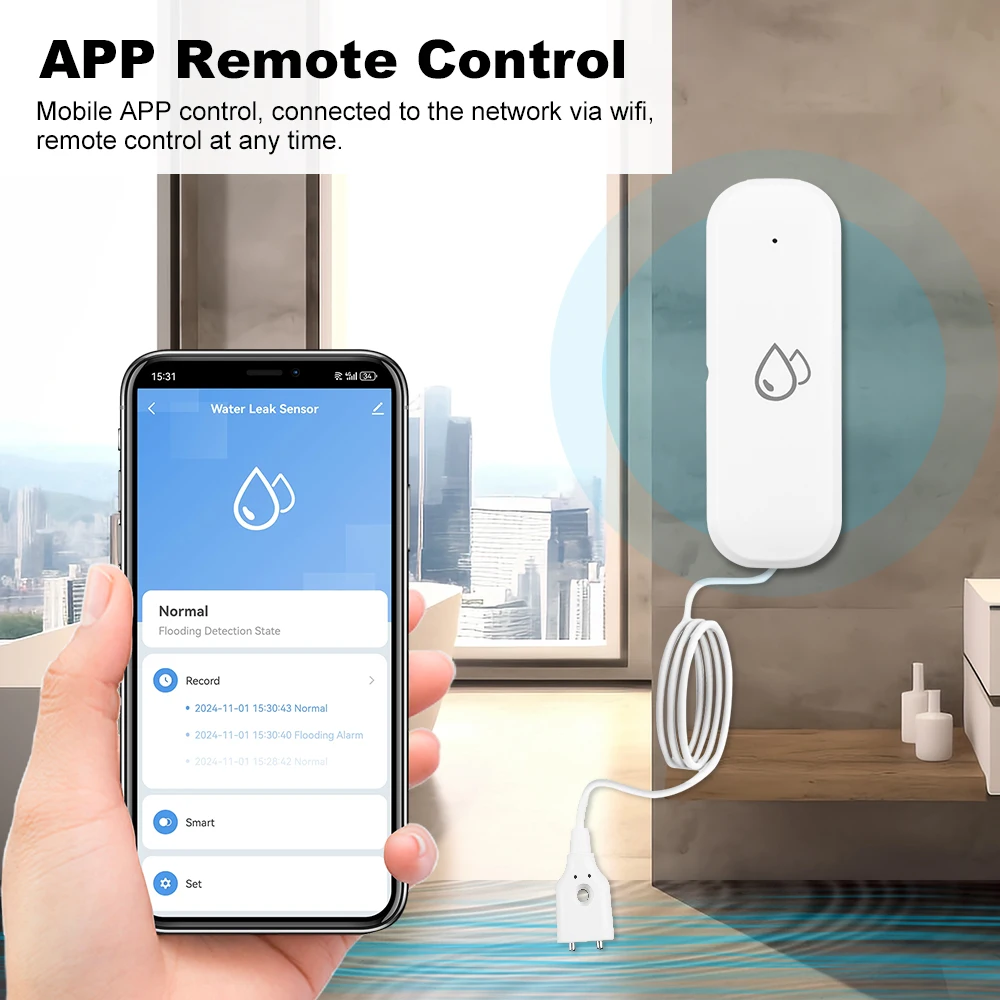 ZigBee3.0 Wasserlecksensor Hochwasserleckalarm Smart Home Automation Wohnsicherheitsschutz