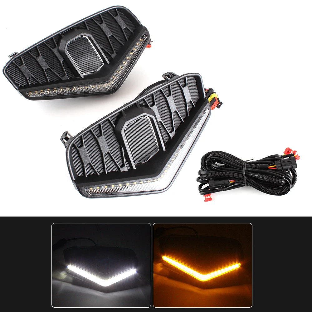 LED DRL Daytime Running Lights, Fog Lights for Nissan Navara Frontier Np300 2020 2021 2022 2023 Turn Signal Lamp Replacement - view 3