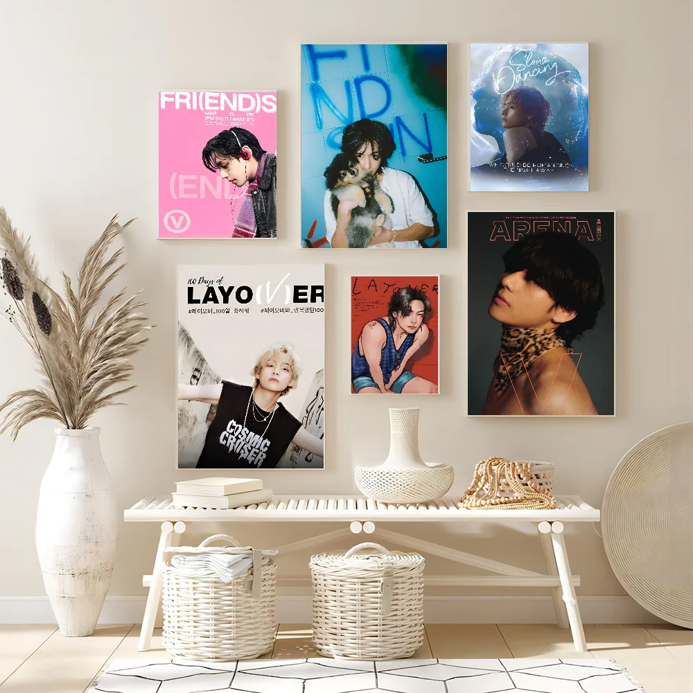 Kpop Kim Tae H-Hyung V L-laover ملصقات كلاسيكية كلاسيكية ، ديكور غرفة عتيقة ، بار منزلي ومقهى #3