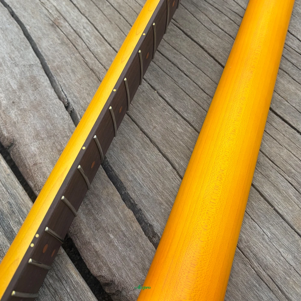 Premium Canadian Maple Quarter Sawn Grain TL Style Electric Guitar Neck Orange Dot Inlays 7.25-9.5