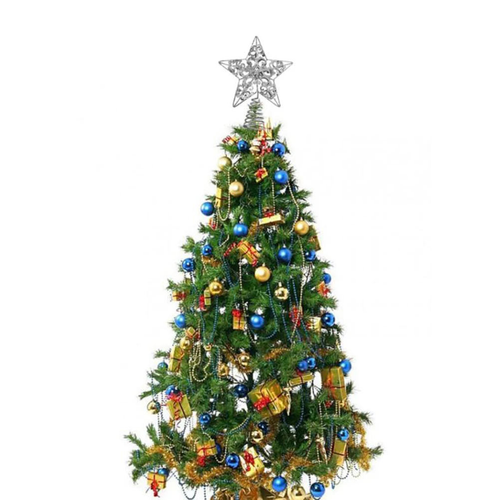 

Christmas Tree Topper Star Shiny Pentagram 3D Metal Hanging Pendant for Wall Door Table Indoor Outdoor Party Wedding Event Decor
