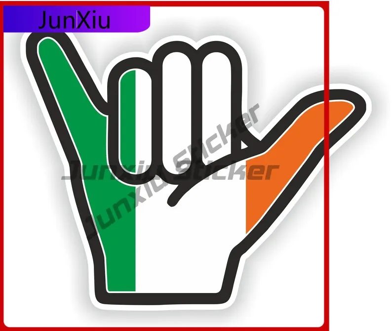 

Ireland Shaka Hand Hang Loose Sticker Occlusion Scratch Stickers Funny Decoration For Car Stickers Exterior Decorative Decals