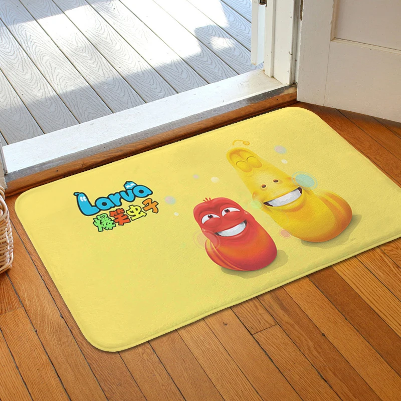 Larva Funny Hallway Kitchen Floor Mat Non-slip Custom Doormat Entrance Door Porch Balcony Bedroom Rug Slip-resistant Room Carpet