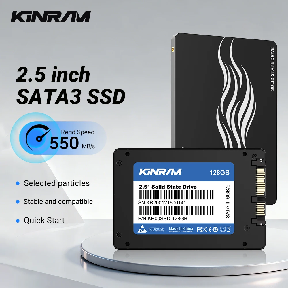 

KinRam 2.5" SATA3 SSD 64GB 120GB 128GB 240GB 256GB Internal Solid State Drive 120 GB High Performance HDD for PC Laptop Desktop