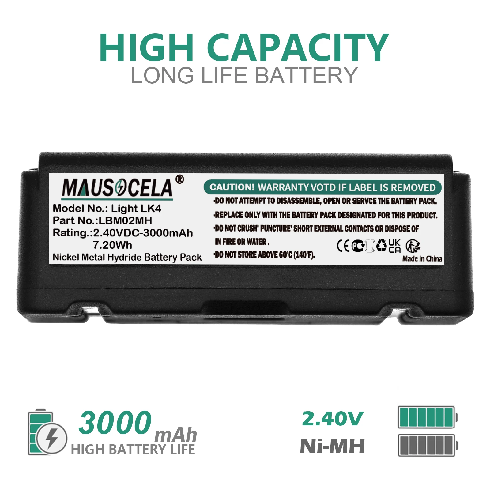 Batería de 3000mAh para control remoto de grúa Autec: ARB-LBM02M, LBM02MH, LK4, LK6, LK8, Light LK4, Light LK6, Light LK8, +Kit de herramientas, Ni-MH, 2.4V