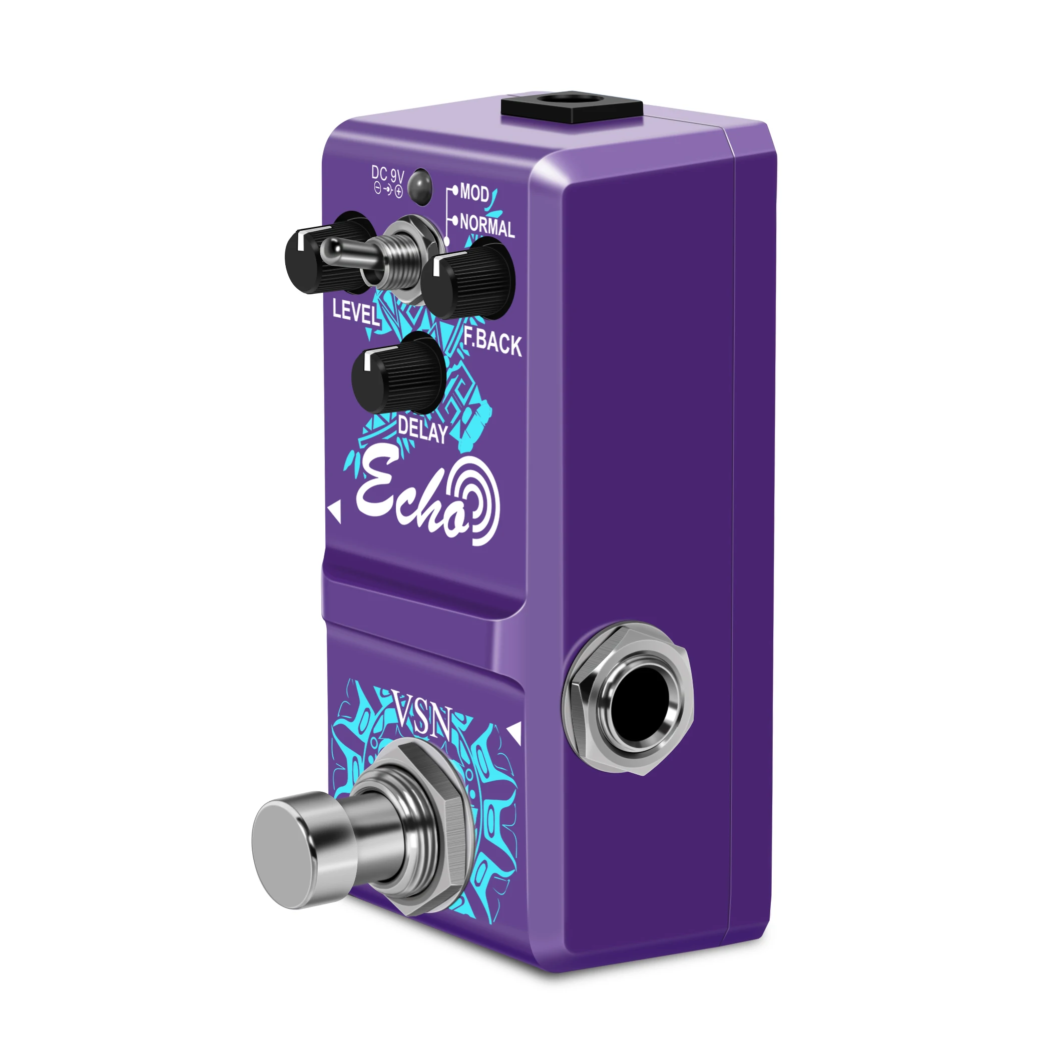 VSN-LN-314 ECHO Mini Delay Guitar Effect Pedal, True Bypass, caixa completa do metal