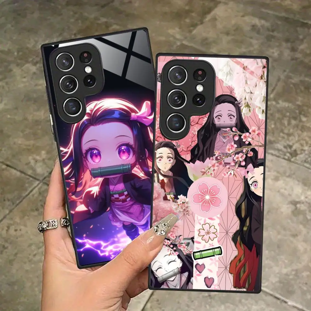 Blade Extinction Nezuko Phone Case for Samsung Galaxy S26 S25 S24 S23 S22 S21 S20 Note20 Plus FE Ultra Glass Protective Cover