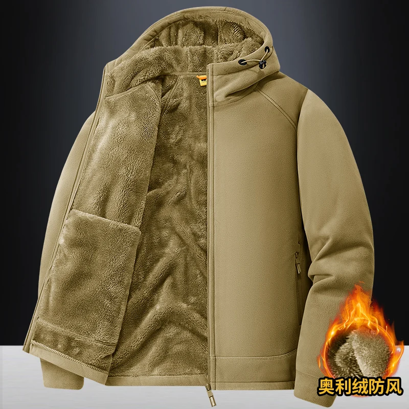 

Winter Mens Heavy Ski Jacket Waterproof Warm Fleece Jackets Outdoor Thermal Parka Korean Streetwear Loose Trendy Warm Coat Male