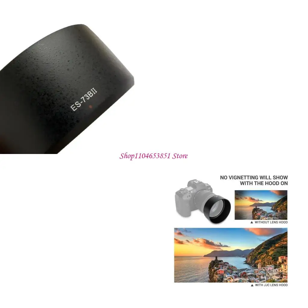 Lens-Front Shade Accessory with Reverse-Mount Storage Form for Camera Use 