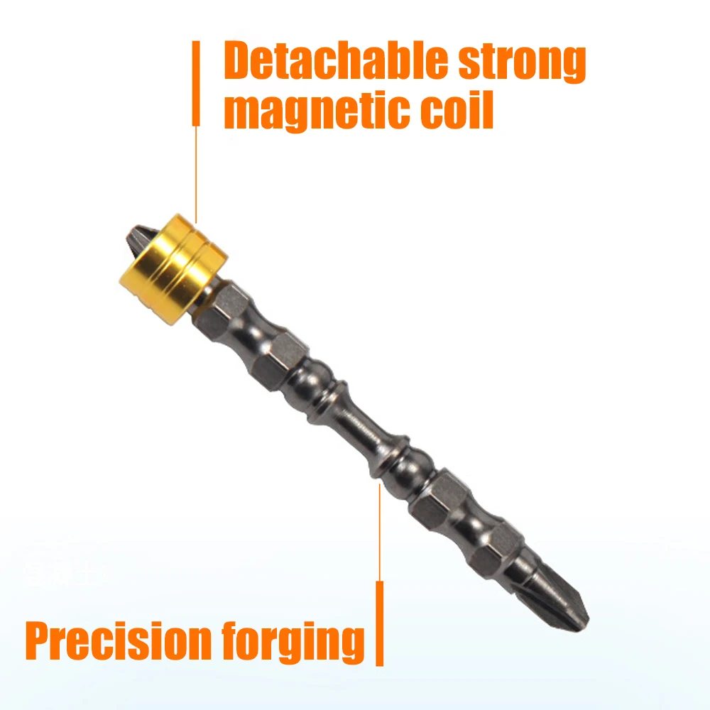 Set di punte per cacciavite PH2 a doppia testa da 5 pezzi con cacciavite ad anello magnetico Testa a vento a bobina forte Individuare le trapani a