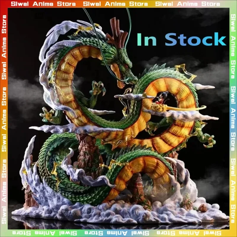 

25cm Dragon Ball Anime Figure Shenron and Goku Figurine Model Desktop Ornament Pvc Statue Room Decoration Collection Toy Gift