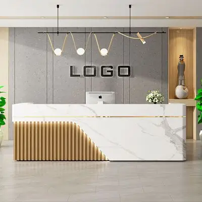 #Customized Simple Modern Dance Beauty Salon Cash Register Marble Company Front Desk MDF Hair Salon Bar Counter Hotels Clinics