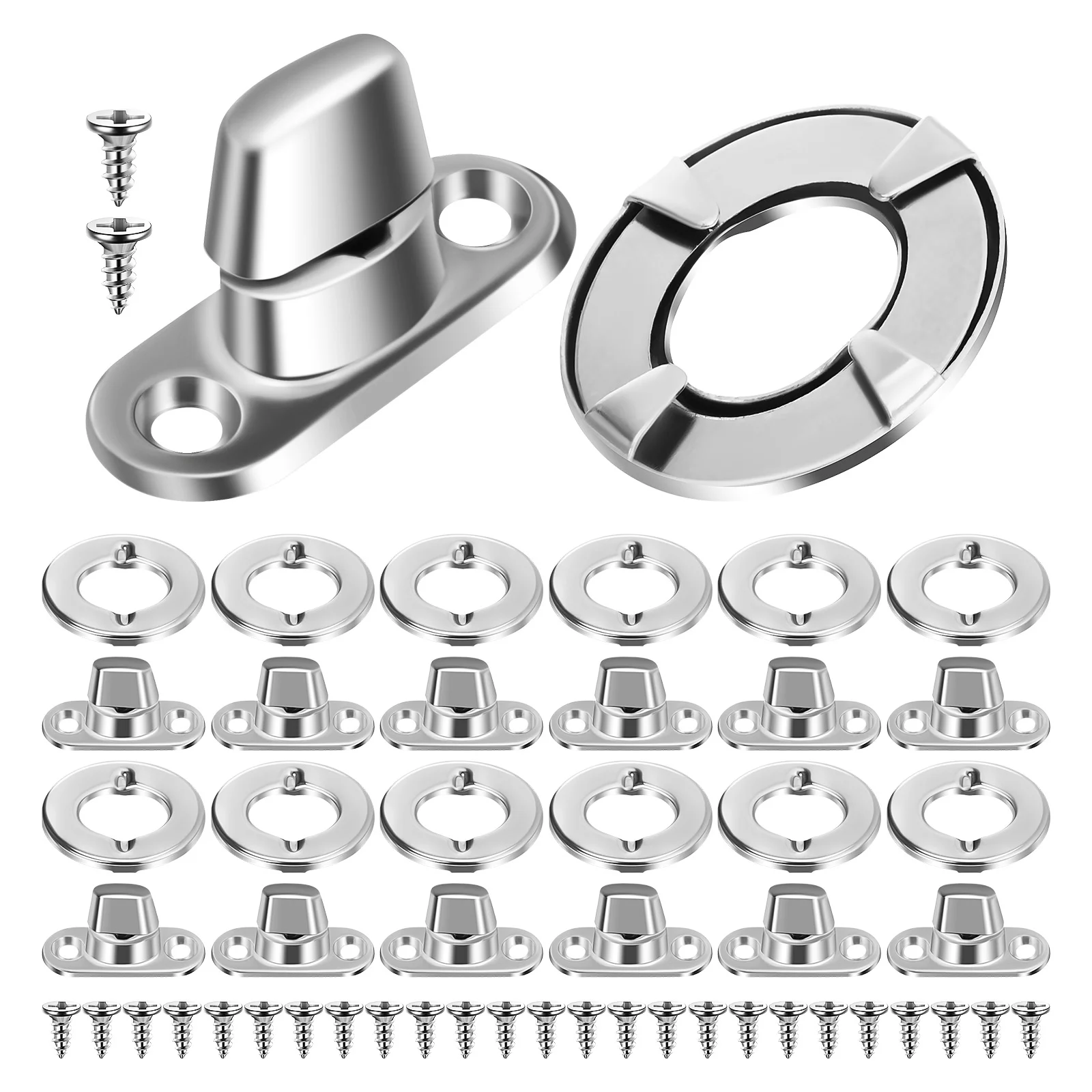 20 Sets Fastener Turning Screw Right Angle Marine Buttons Stainless Steel Canvas Fasteners Twist Stud