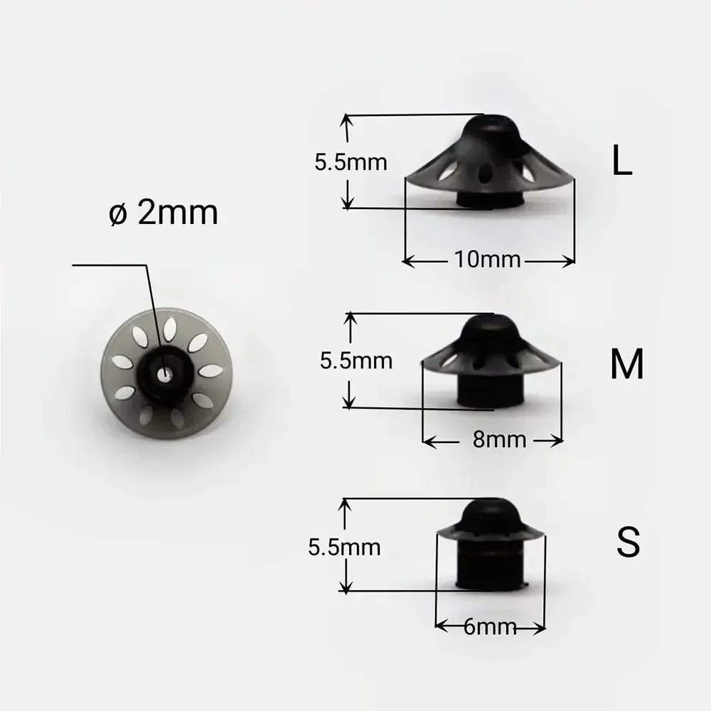 2Set(6pcs) Hearing Aid Domes Variety Pack，Open/Closed/POWER Dome，Size: (S/M/L)  Ear Domes for Unitron/Phonak 4.0