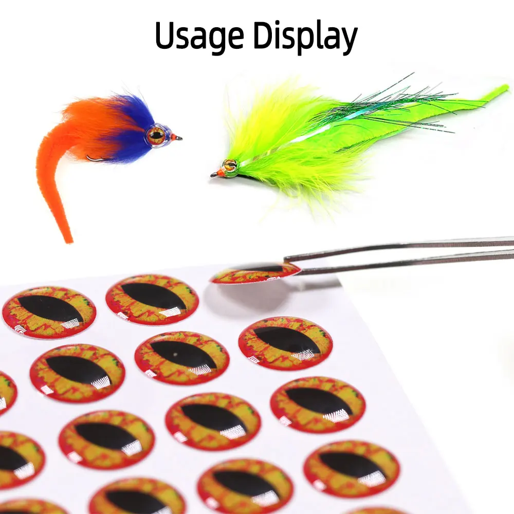 100 قطعة/الحزمة 3 ~ 7 مللي متر الايبوكسي ثلاثية الأبعاد عيون السمك الثلاثية الأبعاد عيون التنين يطير ربط المواد ل غاسل تهزهز إغراء ذباب البحر سمك السلمون المرقط الصيد