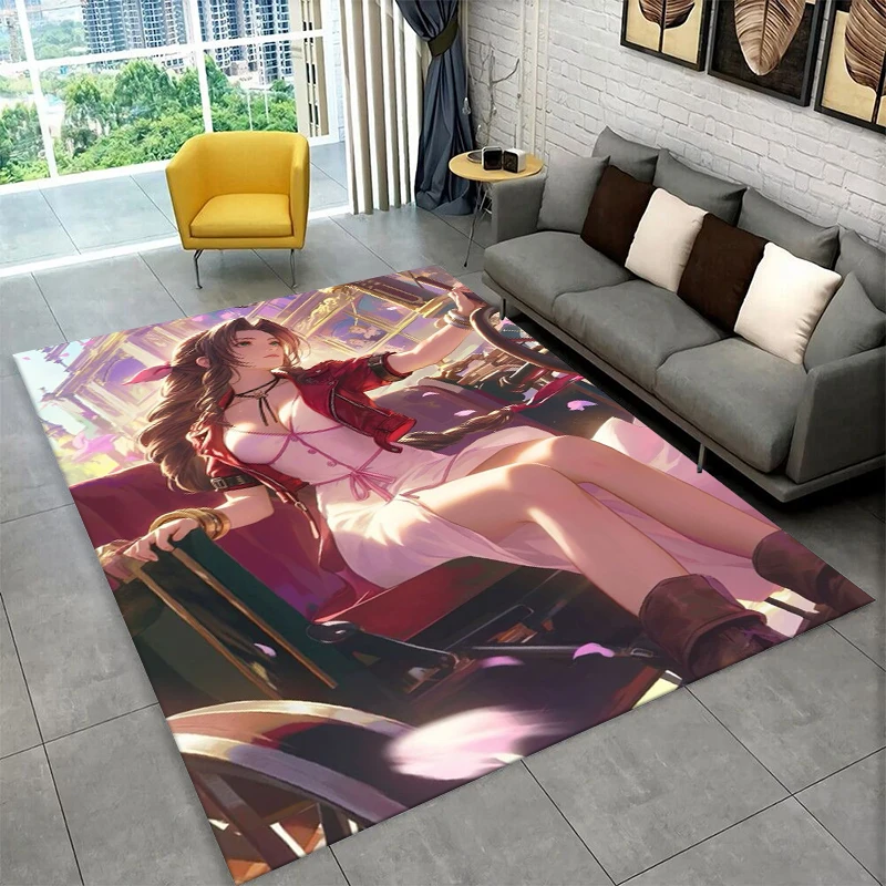Cloud Tifa Final Fantasy Games Sephiroth Carpet Rug for Bedroom Living Room Sofa Playroom Doormat Home Decor,Area Rug Non-slip