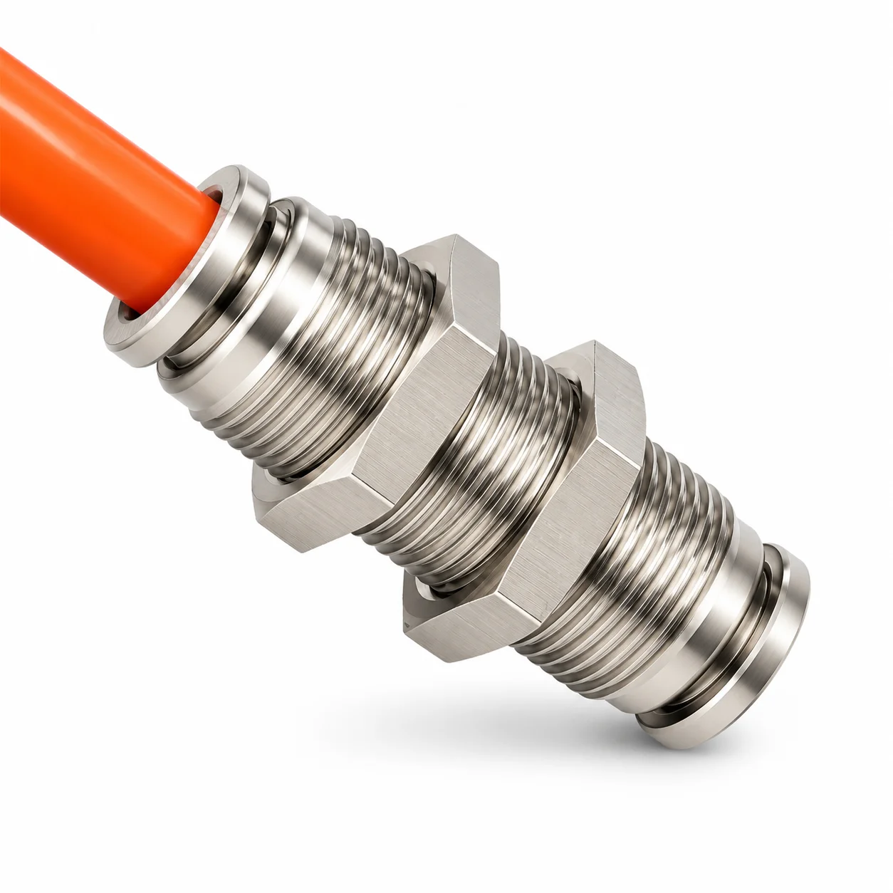 1PCS PM 304 Stainless Steel Pneumatic Bulkhead Connector 4 6 8 10 12 14 16mm Push In Straight Union Air Hose Tube Fitting