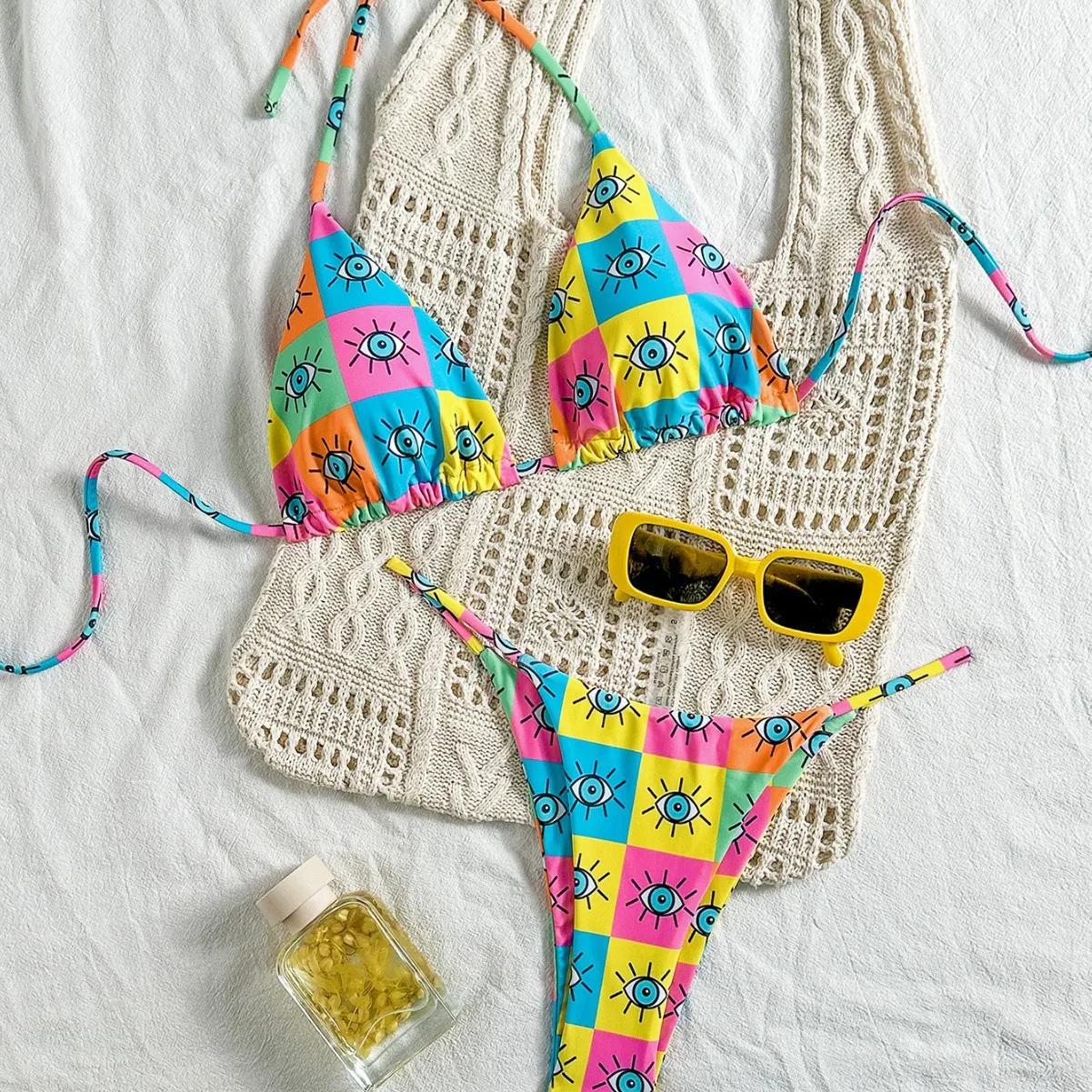 

Summer New Printed thong Women Holiday Swimwear Bikini Women