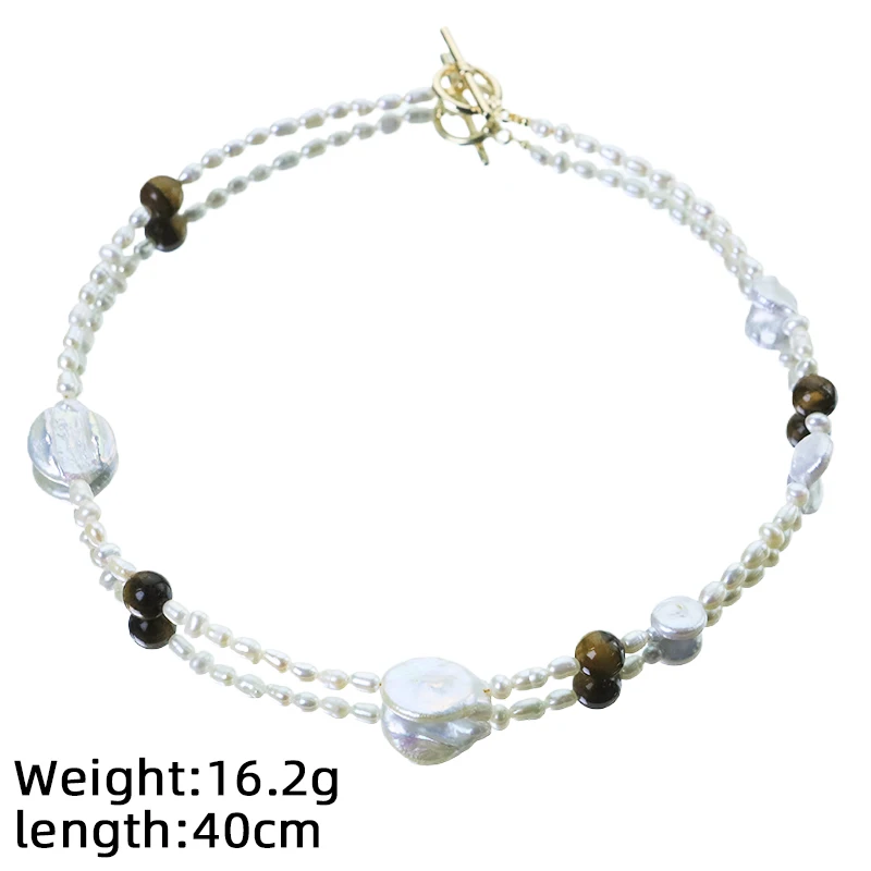 

Натуральный жемчуг, тигровый глаз, камень OT, ожерелье с пряжкой, дизайн ручной работы, креативное ожерелье, подарок для банкета, женские украшения GN0866