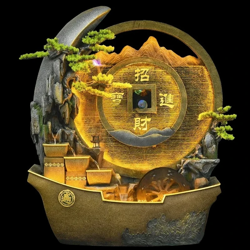 

circulating water officecompany background indoor and outdoor courtyard floor-to-ceiling fish pond landscape decoration ornament