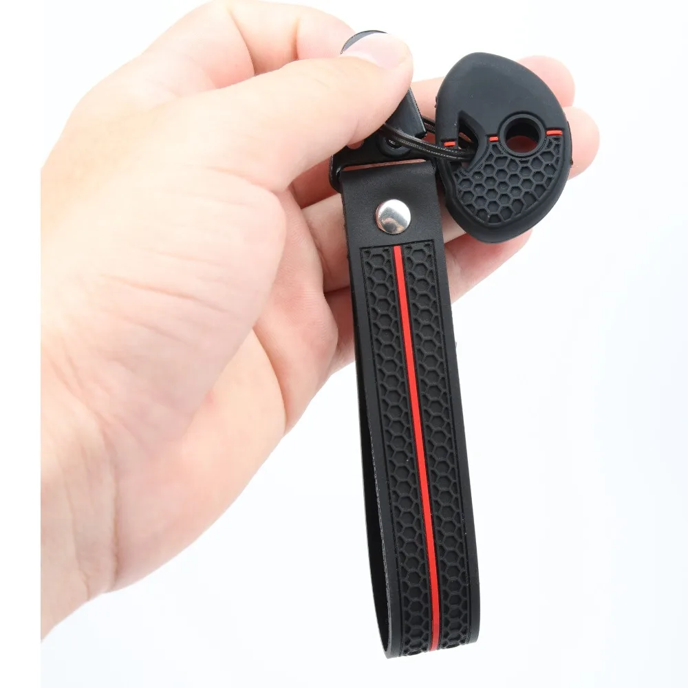 Soft Silicone Key Fob Case For BMW K1200R R1200RT K1300R S1000RR F650GS F800GS F800ST with wrist carabiner Car Accessory