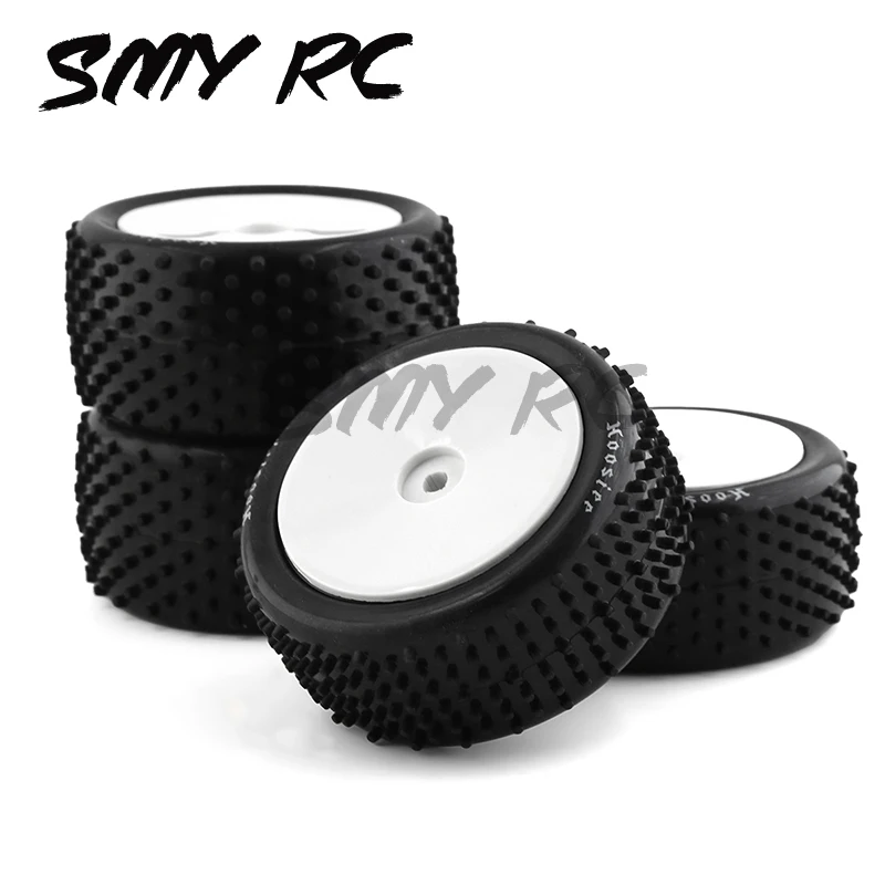 4Pcs Rubber Tire Plastic Wheel For 1/10 off-road vehicle XRAY tires Serpent SRX2 SRX4 Bandit wheels Tekno EB410 yokomo