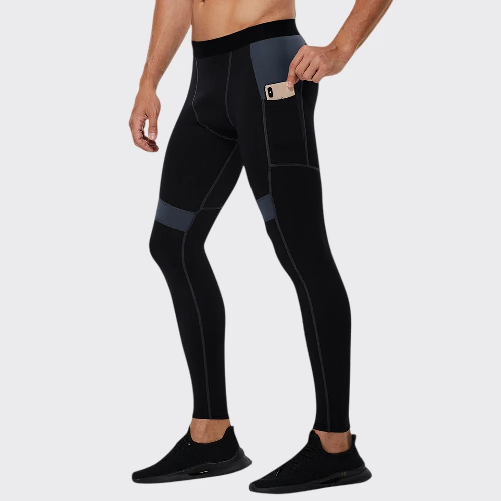 Gym Men Fitness Running Sport Pants With Pockets Training Tight Leggings Joggings Quick Dry Yoga Compression Trousers Sweatpants
