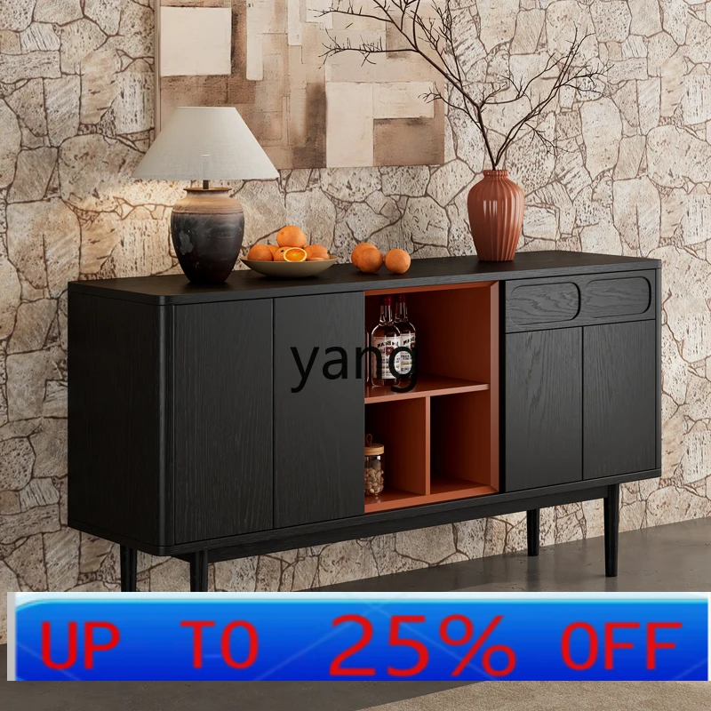 

LHH solid wood dining side cabinet medieval silent wind living room locker ash wood cabinet storage