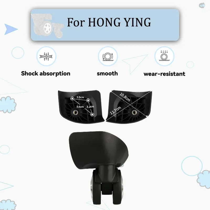 

For HONG YING L-S Easy Install Luggage Wheels 360° Rotating Silent Casters Universal Repair Parts For Trolley Suitcase