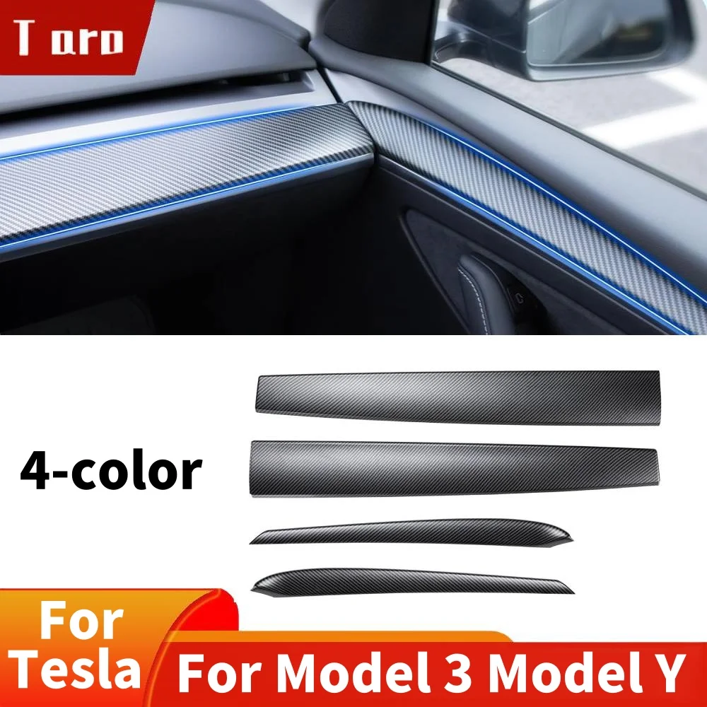 

For Model 3 Model Y 2019-2024 Dashboard Cover and Door Trim Panel Dash Trim Compatible with Tesla Model Y 2024 Model 3 2023