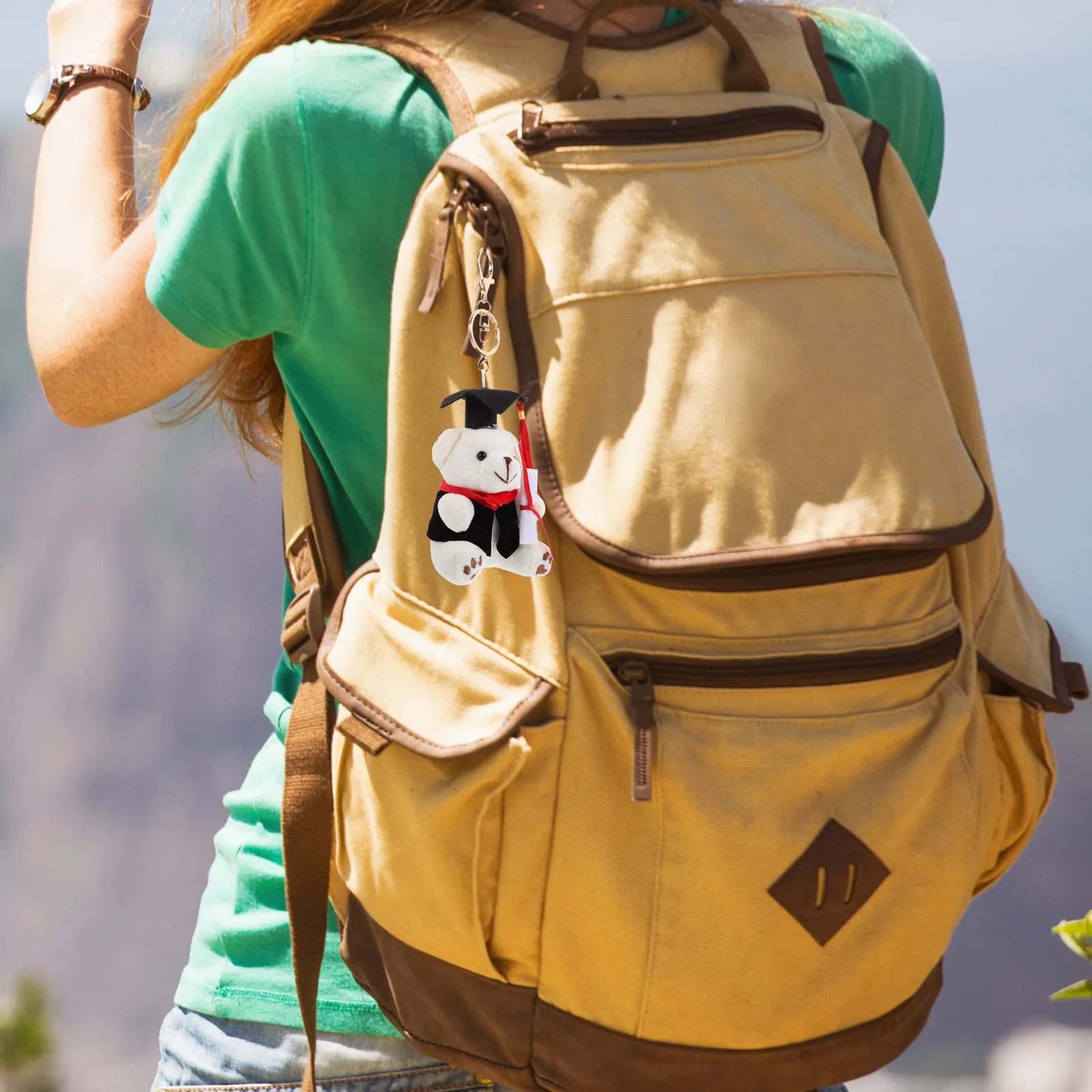 

Graduation Bear Keychain Soft Mini Stuffed Animal Hanging Bear Keyring Bag Backpack Pendant Gift for Students Keychain