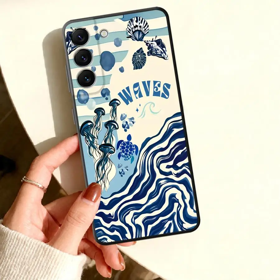 Wave Jellyfish Case for Samsung Galaxy A57 A533 A35 A24 A54 A37 A16 A55 A34 A25 A56 A26 A52 A27 A36 A17 Phone Cover A14 A04 A03