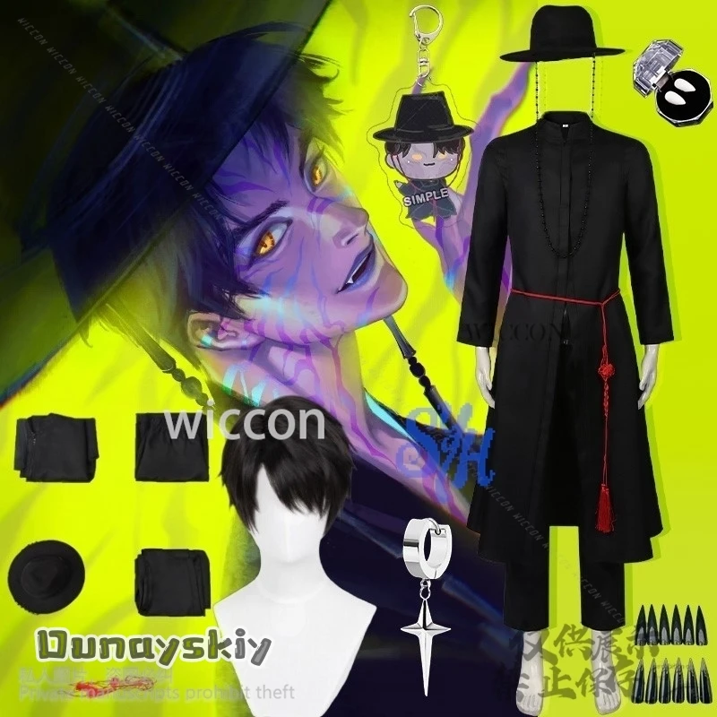 Anime Film Kpop Dämon Junge Gruppe Sajaboys Cosplay Hübsche Uniform Jinu Vampir Goth Punk Langen Mantel Korea Idol Halloween
