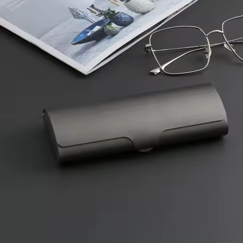 New Hard Shell Aluminum Glasses Case Frosted Matte Ultra-Light Eyeglass Case Pressure-resistant Glasses Storage Box Men