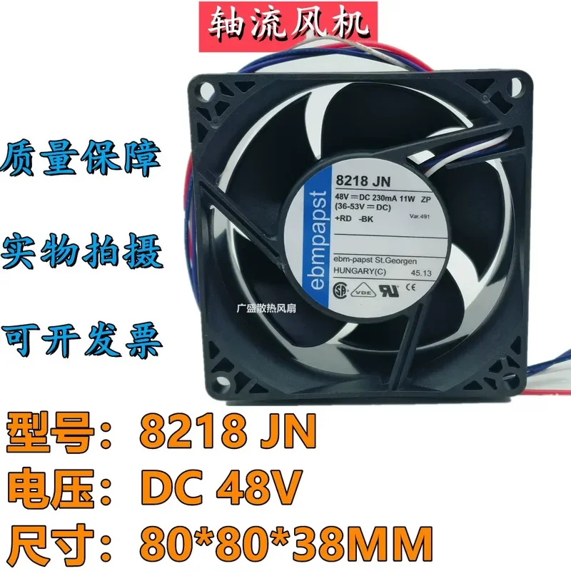 For Germany EBMPAPST 8218JN 48V 230mA 11W 8038 Cabinet Data Server Cooling Fan