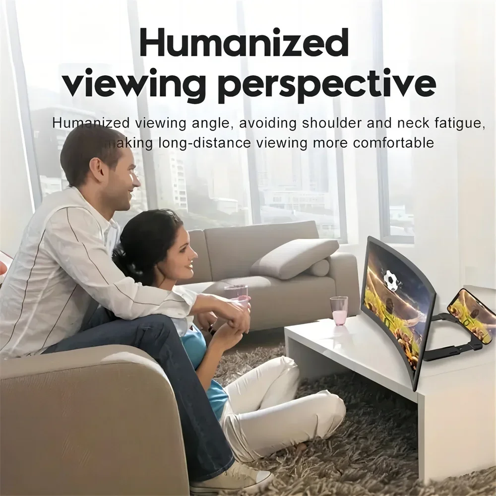12 Inch Large Curved Screen 3D HD Mobile Phone Screen Magnifier Video Amplifier Universal Smartphone Stand Holder - view 3