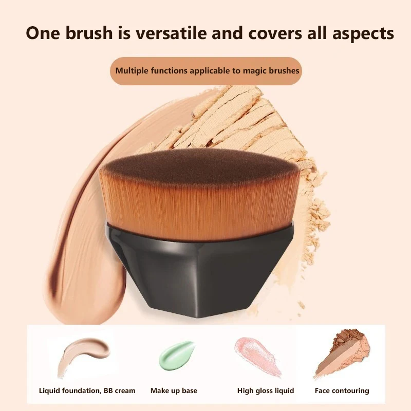 Nieuwe Magische Make-up Borstel Vloeibare Foundation BB Cream Geen Sporen Zacht Hoge Dichtheid Vezelhaar Gemakkelijk mee te nemen Schoonheidstools voor meisjes 2025