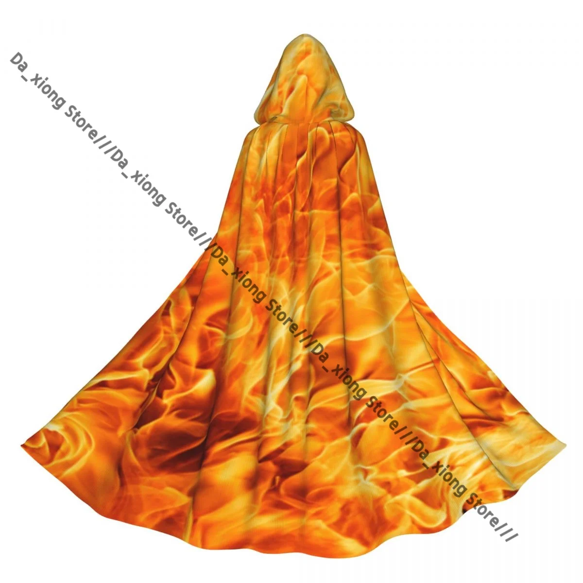 

Unisex Halloween Cloak Blaze Fire Flame Cape Hooded Medieval Costume Witch Wicca Vampire