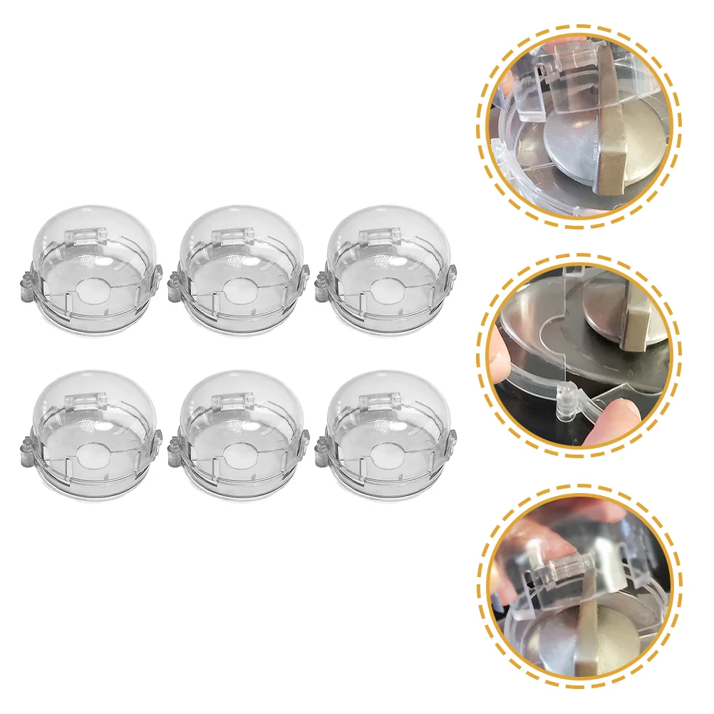 

6 Pcs Switch Cover Stove Knob Protector Cooker Oven Plastic Gas Covers Child Safety Guard Baby