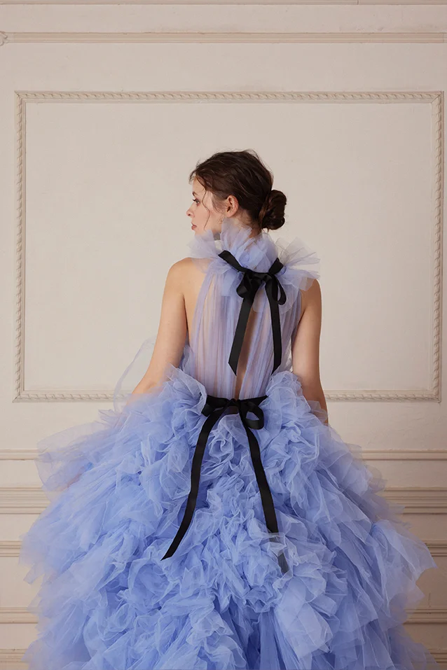 Robe de mariée romantique bouffante en Tulle, robe de bal supplémentaire, à volants, en maille, pour fête prénuptiale, anniversaire, séance photo, robe de bal