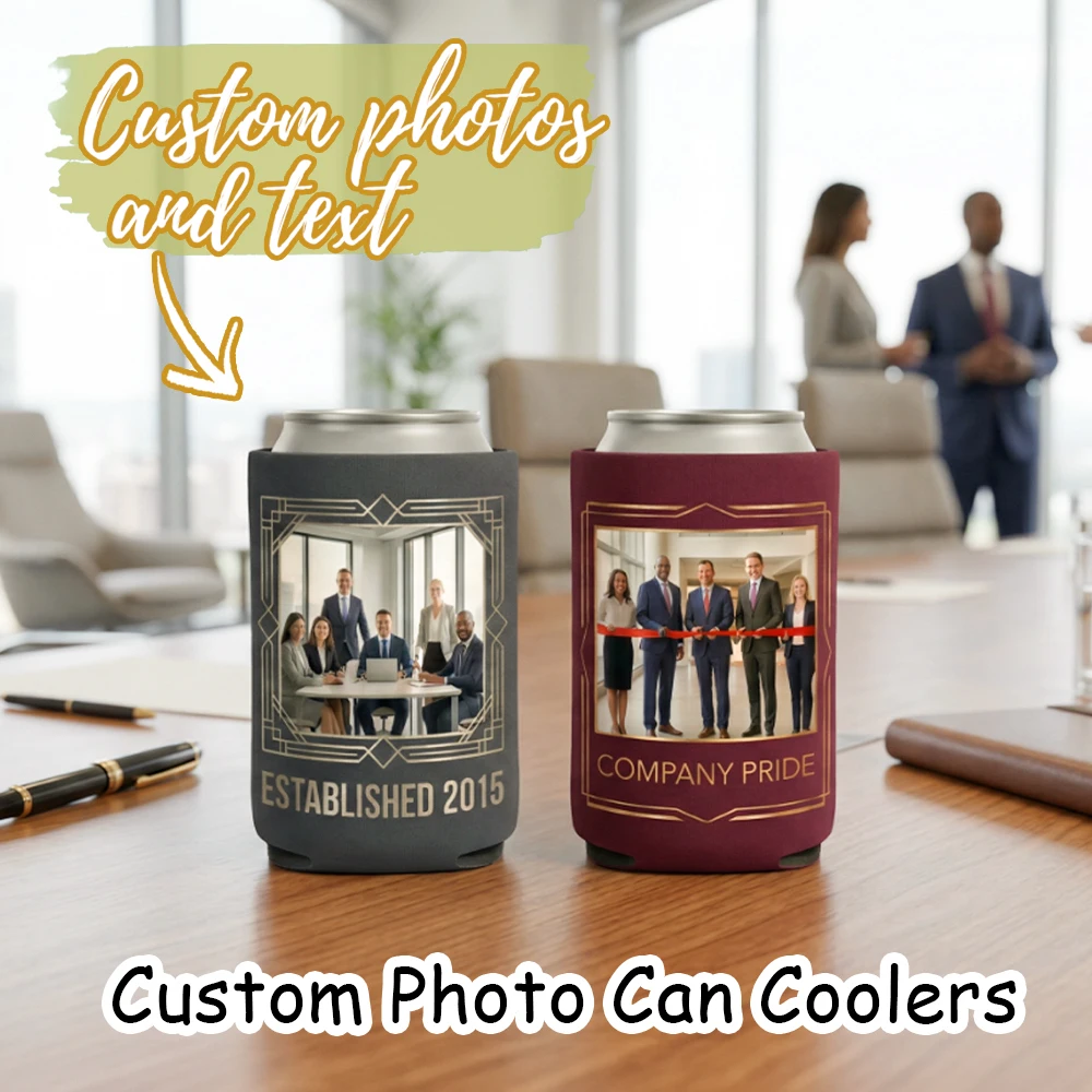 Portavasos Personalizado para Empresas, con Foto de Equipo y Nombre de Empresa Personalizados, para Fiestas de Oficina, Aniversarios de Empresa, Regalos de Agradecimiento para Empleados
