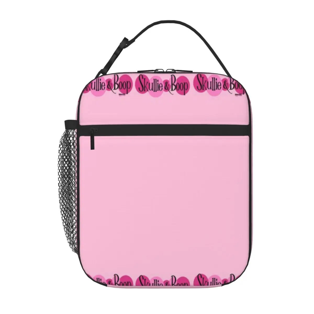 Hot Sale Skullie And Boop Pink Logo Stitched Detail Lunch Box Bag Park Picnic Student Lunch Bag