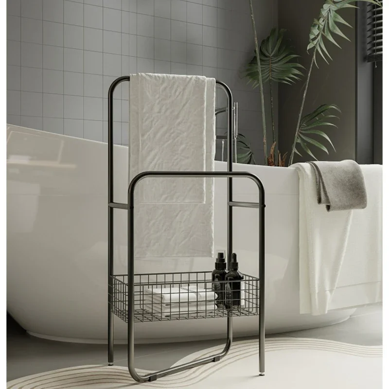 Hotel Special Vertical Towel Rack Minimalist High-end Bathroom Bath Towe Standl Cream Wind Hang Bath Towels Bathroom Accessories