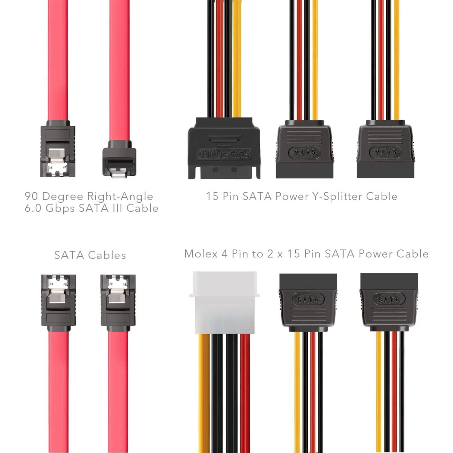 A41Z-2 Bay 2.5 To 3.5 Inch External HDD SSD Metal Mounting Kit Hard Drive Adapter Bracket With SATA Data Power Cables &Screws